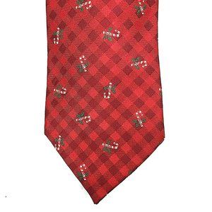 Noel Holiday Collection Men's Candy Cane Red Tie Christmas